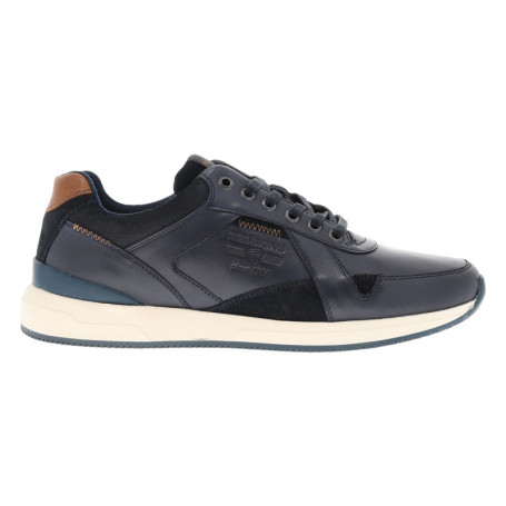 Sneakers en cuir bleu marine avec semelle à...