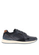 Thumbnail Sneakers en cuir bleu marine avec semelle à talon plat et lacets