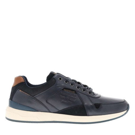 Sneakers en cuir bleu marine avec semelle à...