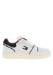 Thumbnail Tennis blanches avec semelle à talon plat et doublure bordeaux
