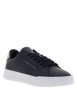 Thumbnail Tennis en cuir bleu marine à lacets avec semelle à talon plat - Image 3