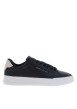 Thumbnail Tennis en cuir bleu marine à lacets avec semelle à talon plat