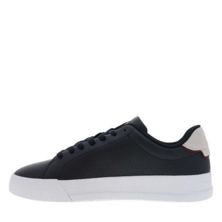 Tennis en cuir bleu marine à lacets avec...