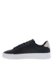Thumbnail Tennis en cuir bleu marine à lacets avec semelle à talon plat - Image 2