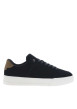Thumbnail Tennis en cuir bleu marine à lacets avec semelle à talon plat