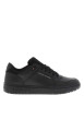 Thumbnail Sneakers en cuir noires à lacets avec semelle à talon plat embossé