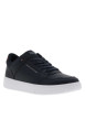 Thumbnail Sneakers en cuir bleu marine à lacets avec semelle à talon plat - Image 3