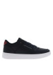 Thumbnail Sneakers en cuir bleu marine à lacets avec semelle à talon plat