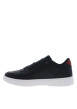 Thumbnail Sneakers en cuir bleu marine à lacets avec semelle à talon plat - Image 2