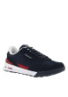 Thumbnail Baskets basses en cuir bleu marine avec logos de la marque et lacets plats - Image 3
