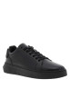 Thumbnail Tennis Malmo en cuir noires avec semelle à talon plat et à lacets - Image 3