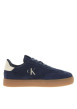 Thumbnail Tennis Rome en cuir nubuck bleu marine avec logos de la marque embossés