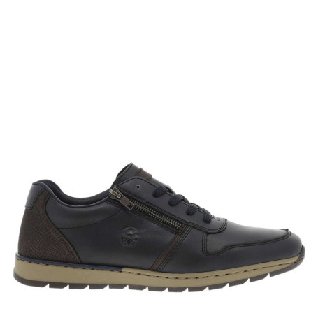 Sneakers en cuir bleu marine avec semelle à...