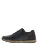 Thumbnail Sneakers en cuir bleu marine avec semelle à talon plat et zip latéral - Image 2