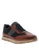 Thumbnail Sneakers en cuir cognac avec semelle à talon plat et zip latéral - Image 3