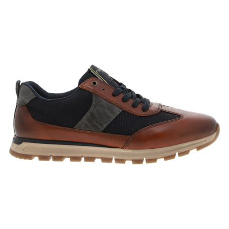 Sneakers en cuir cognac avec semelle à talon...