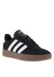 Thumbnail Tennis noires en croûte de cuir avec semelle à talon plat et à lacets - Image 3