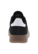 Thumbnail Tennis noires en croûte de cuir avec semelle à talon plat et à lacets - Image 6