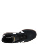 Thumbnail Tennis noires en croûte de cuir avec semelle à talon plat et à lacets - Image 4