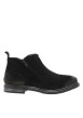 Thumbnail Boots en cuir noires avec semelle à talon plat et zip latéraux