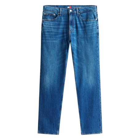 Jean slim en coton bleu avec des passants et...