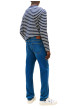 Thumbnail Jean slim en coton bleu avec des passants et une coupe droite - Image 3