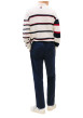 Thumbnail Pantalon chino en coton marine uni avec une coupe droite et un patch - Image 2