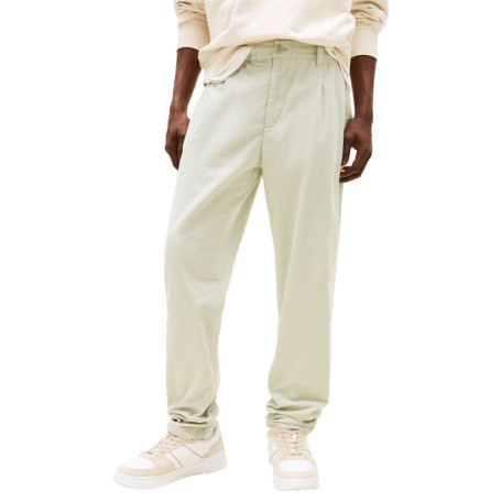 Pantalon chino en coton tilleul uni avec une...
