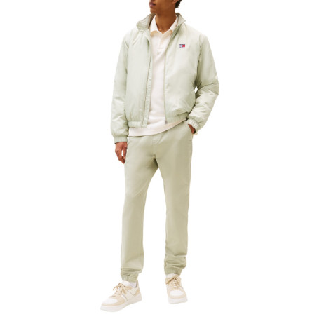 Pantalon jogging en coton tilleul uni avec une...