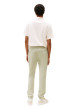 Thumbnail Pantalon jogging en coton tilleul uni avec une coupe slim et un lien - Image 2