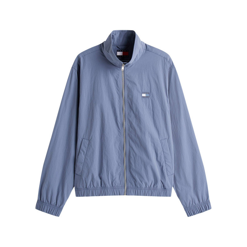 Tommy Jeans - Blouson Bleu Uni Avec Une Coupe Droite Col Et Une Fermeture Zippée - Bleu