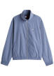 Thumbnail Blouson bleu uni avec une coupe droite col et une fermeture zippée