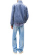 Thumbnail Blouson bleu uni avec une coupe droite col et une fermeture zippée - Image 3