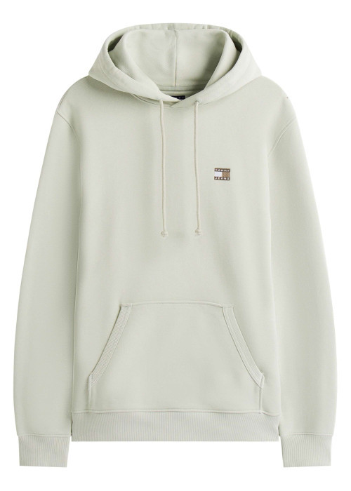 Sweat en coton tilleul uni avec une coupe droite et un col à capuche
