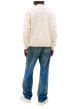 Thumbnail T-shirt en coton beige uni avec une coupe droite et un col rond - Image 3