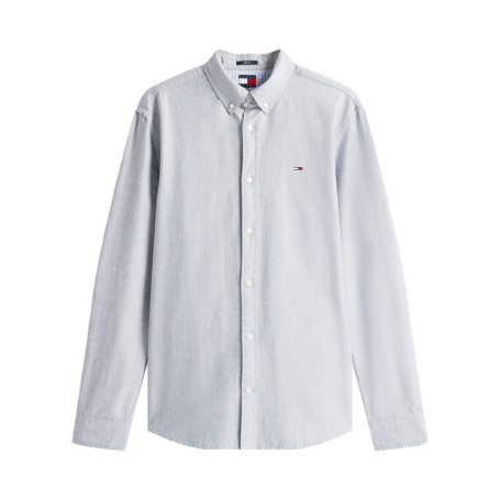 Chemise en coton marine unie avec une coupe...