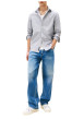 Thumbnail Chemise en coton marine unie avec une coupe droite et un col chemise - Image 2