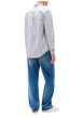 Thumbnail Chemise en coton marine unie avec une coupe droite et un col chemise - Image 3