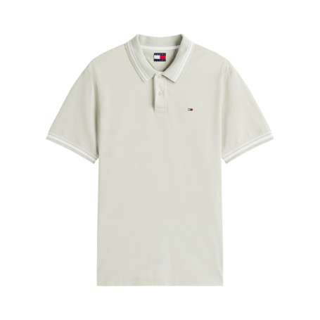 Polo en coton tilleul uni avec un col boutonné...