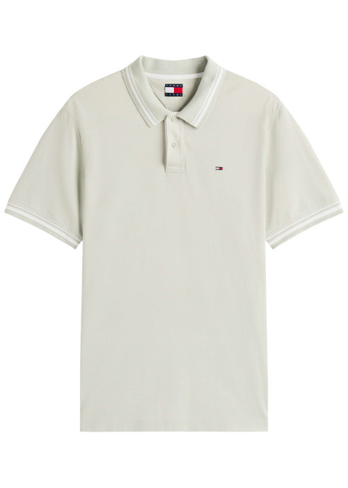 Polo en coton tilleul uni avec un col boutonné et des manches courtes