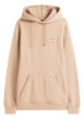 Thumbnail Sweat en coton taupe uni avec une coupe droite et un col à capuche