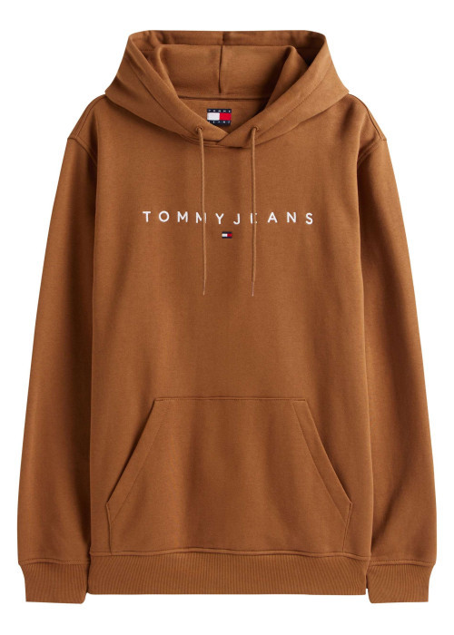Sweat en coton camel uni avec une coupe droite et nom iconique