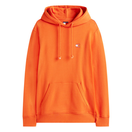 Sweat en coton orange uni avec un col à capuche...