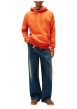 Thumbnail Sweat en coton orange uni avec un col à capuche et une coupe droite - Image 2