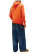 Thumbnail Sweat en coton orange uni avec un col à capuche et une coupe droite - Image 3