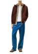 Thumbnail Sweat zippé en coton brun uni avec une coupe droite et une fermeture zippée - Image 2
