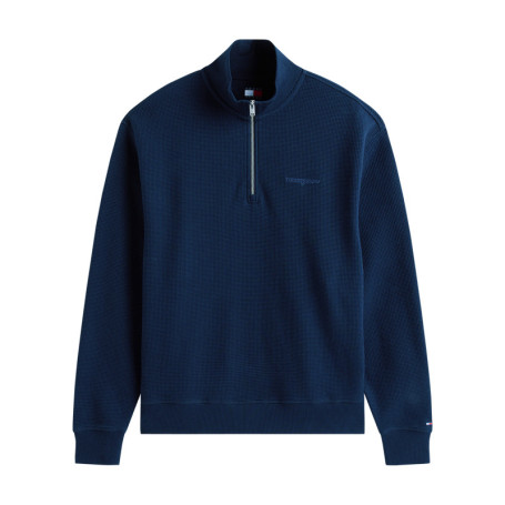 Sweat en coton marine uni avec une coupe droite...