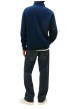 Thumbnail Sweat en coton marine uni avec une coupe droite et un col camionneur - Image 3