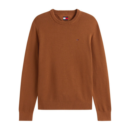Pull en coton biologique taupe uni avec une...