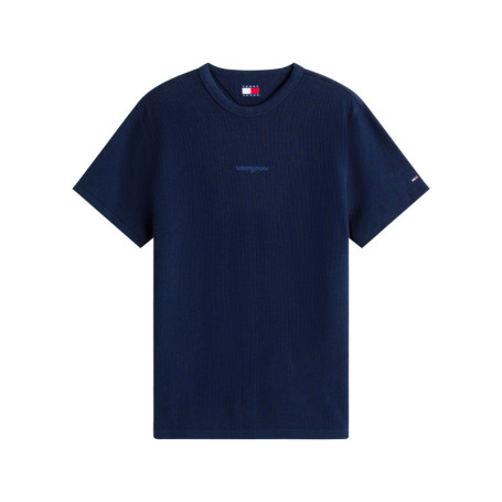 T-shirt en coton marine uni avec une coupe...